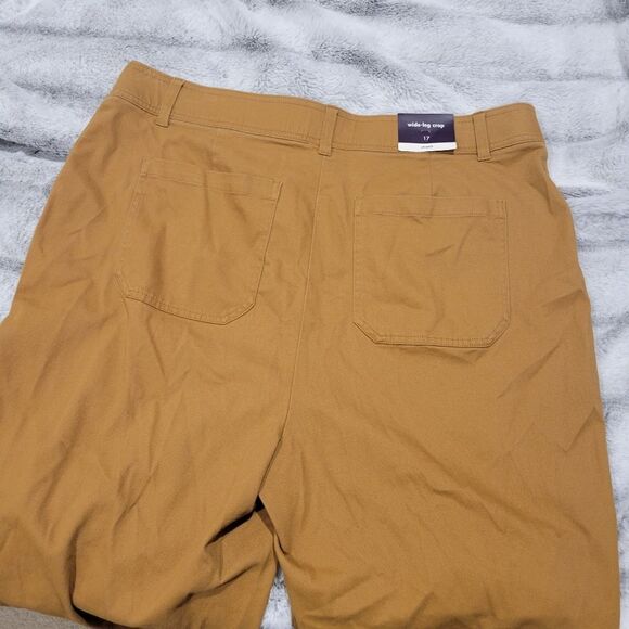 Ava & Viv High Rise Wide-leg crop pants, camel/tan color, size 17 NWT - Picture 4 of 11